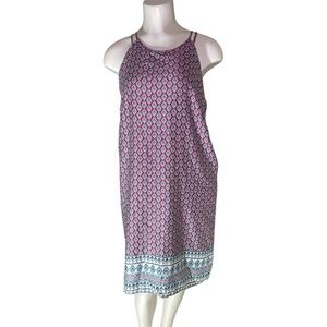 Banana Republic lightweight Aztec red, blue, white geometric print dress sz S